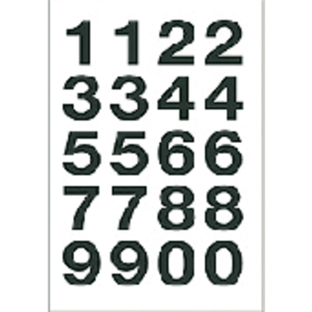 [4136] Etiket HERMA 4136 20x18mm getallen 0-9 zw op trsp