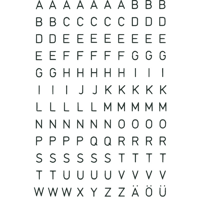 Etiket HERMA 4154 5mm letter A-Z zwart op transp