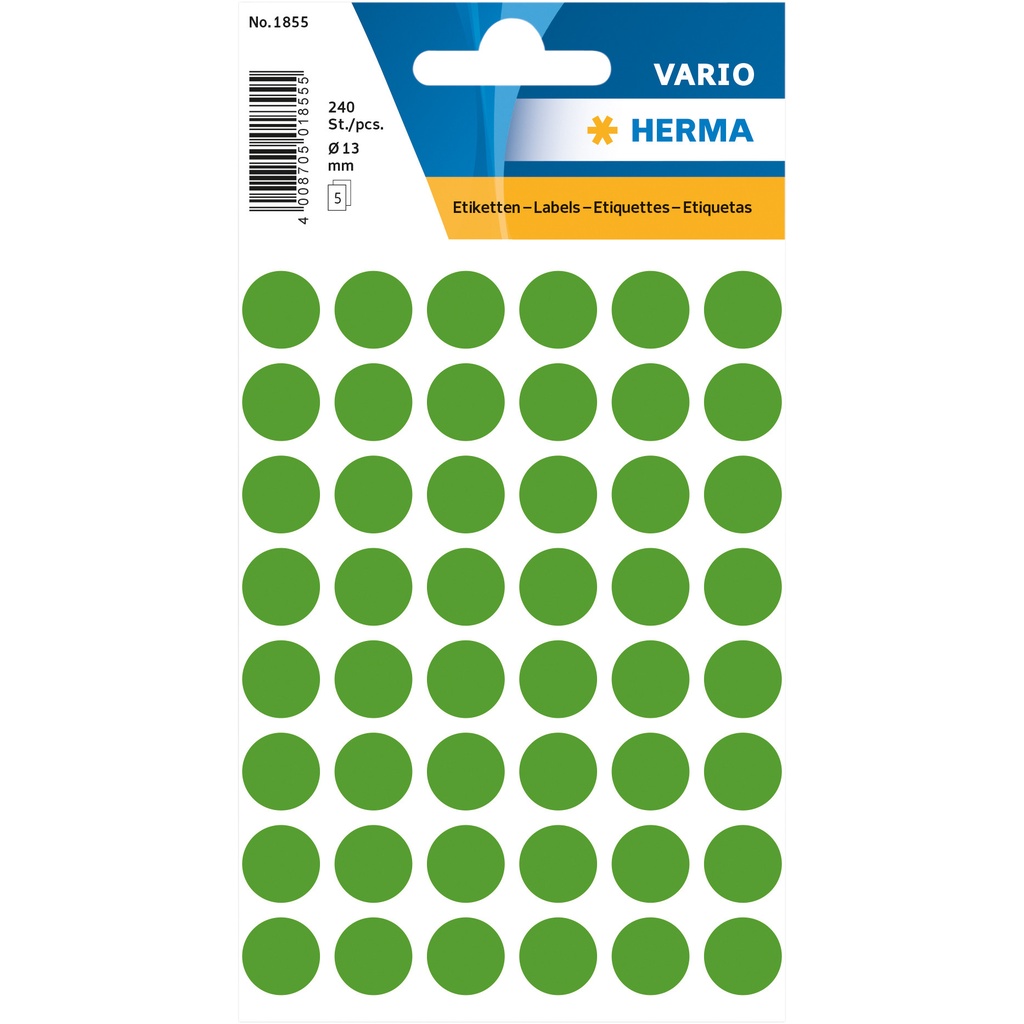 [1855] Etiket HERMA 1855 rond 13mm donkergroen 240st