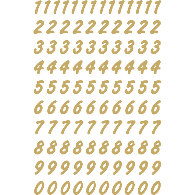 [4151] Etiket HERMA 4151 8mm getallen 0-9 goud op transp