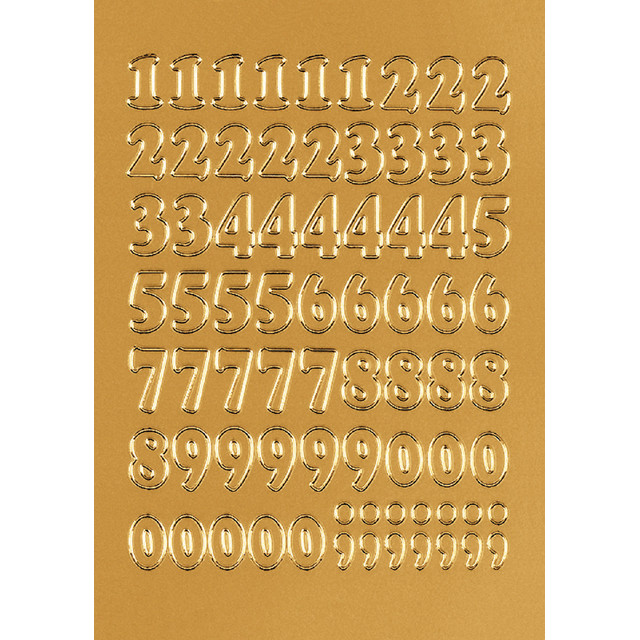 [4184] Etiket HERMA 4184 12mm getallen 0-9 goudfolie 66st