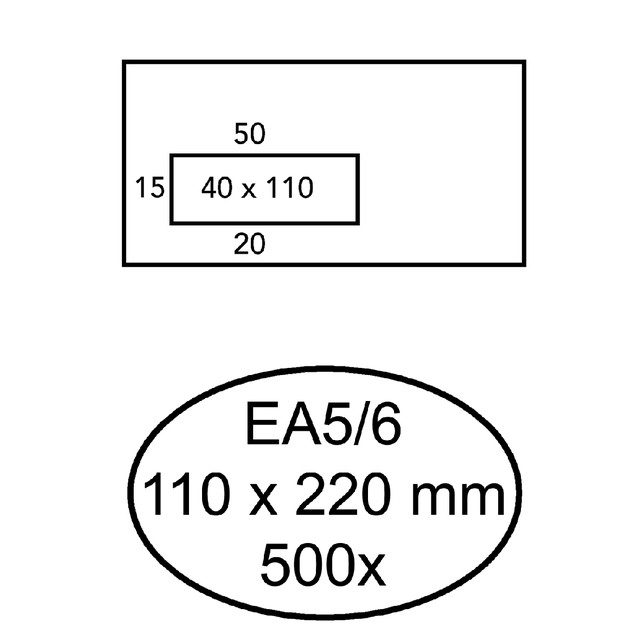 [Q180450] Envelop Quantore venster EA5/6 vl45 zk 80gr wt