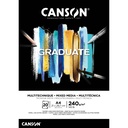Mixed mediapapier Canson Graduate 240gr A4 zwart